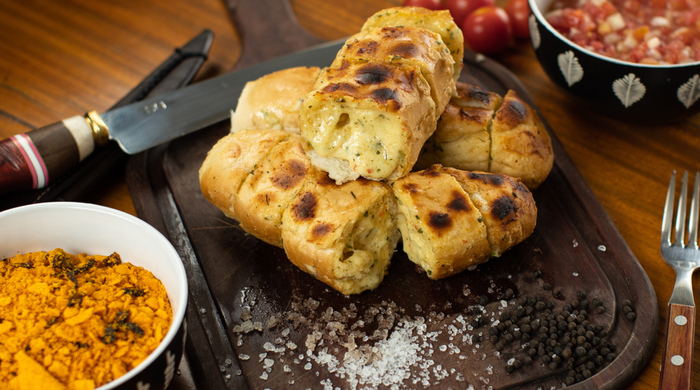 pão de alho cremoso churrasco_ receita de acompanhamento: 