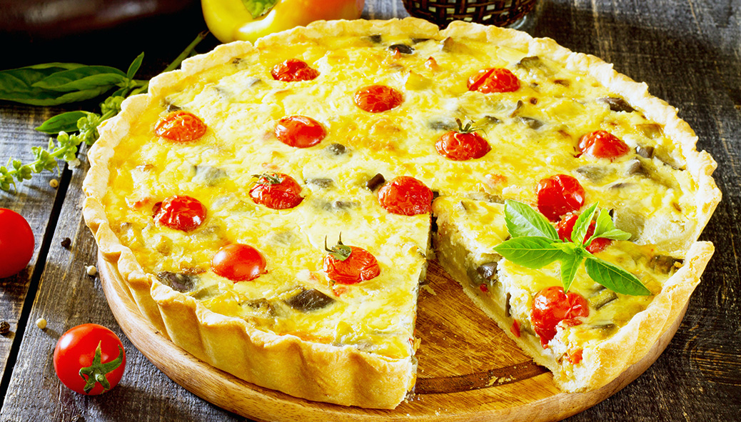 Quiche de Tomates com Manjericão