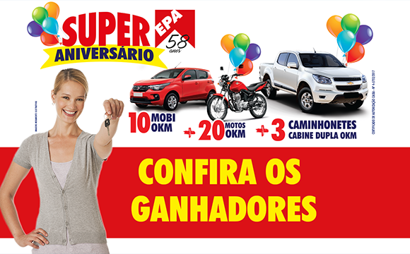 Confira os ganhadores da promoção EPA 58 ANOS