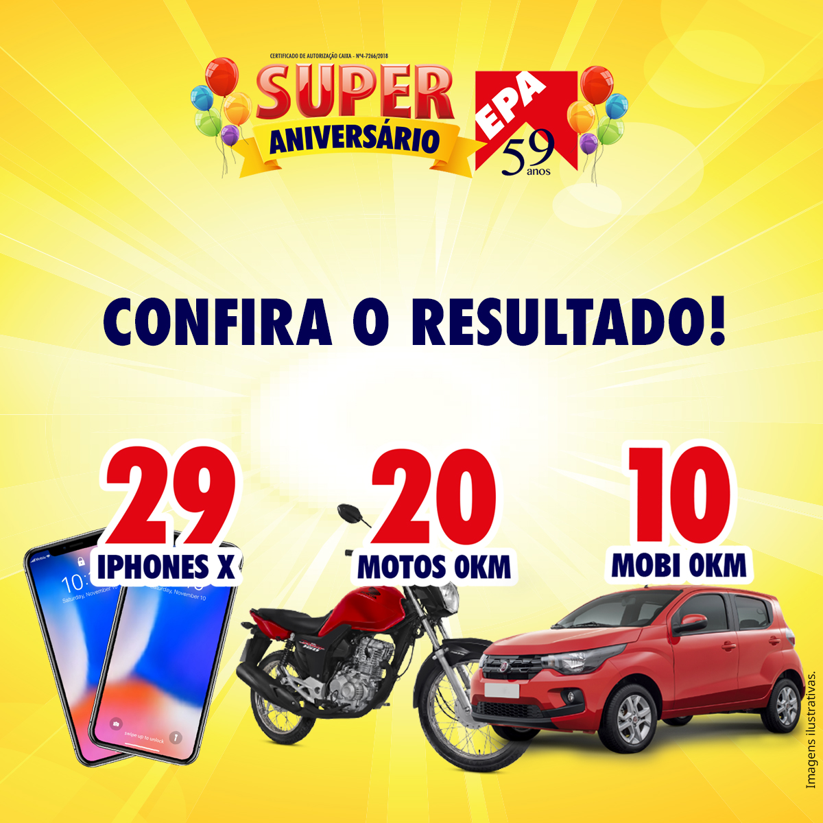 Confira os ganhadores da promoção EPA 59 ANOS!